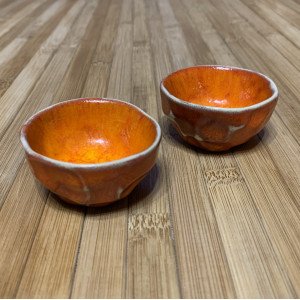 Пиалы для чая оранжевая Лава  ручная работа 25 мл. Photo 3